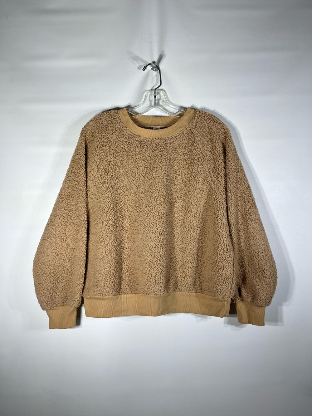 Old Navy Women’s Medium Sherpa Crewneck Sweatshirt Brown